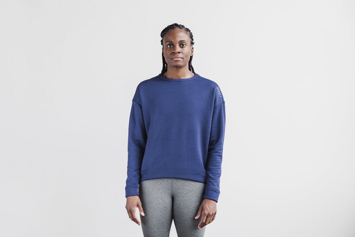 Sweatshirt Nobull Performance Crew Femme Bleu Marine | AZ9154628