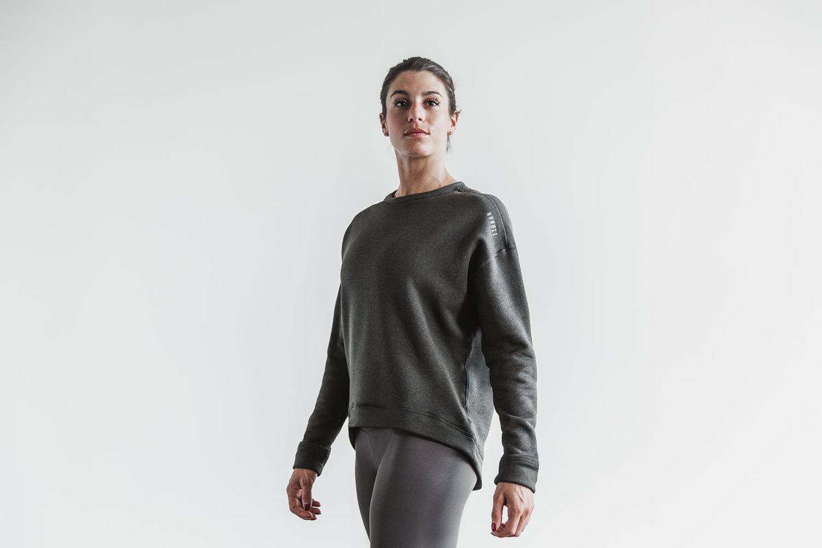 Sweatshirt Nobull Performance Crew Femme Grise Foncé | JN2375469
