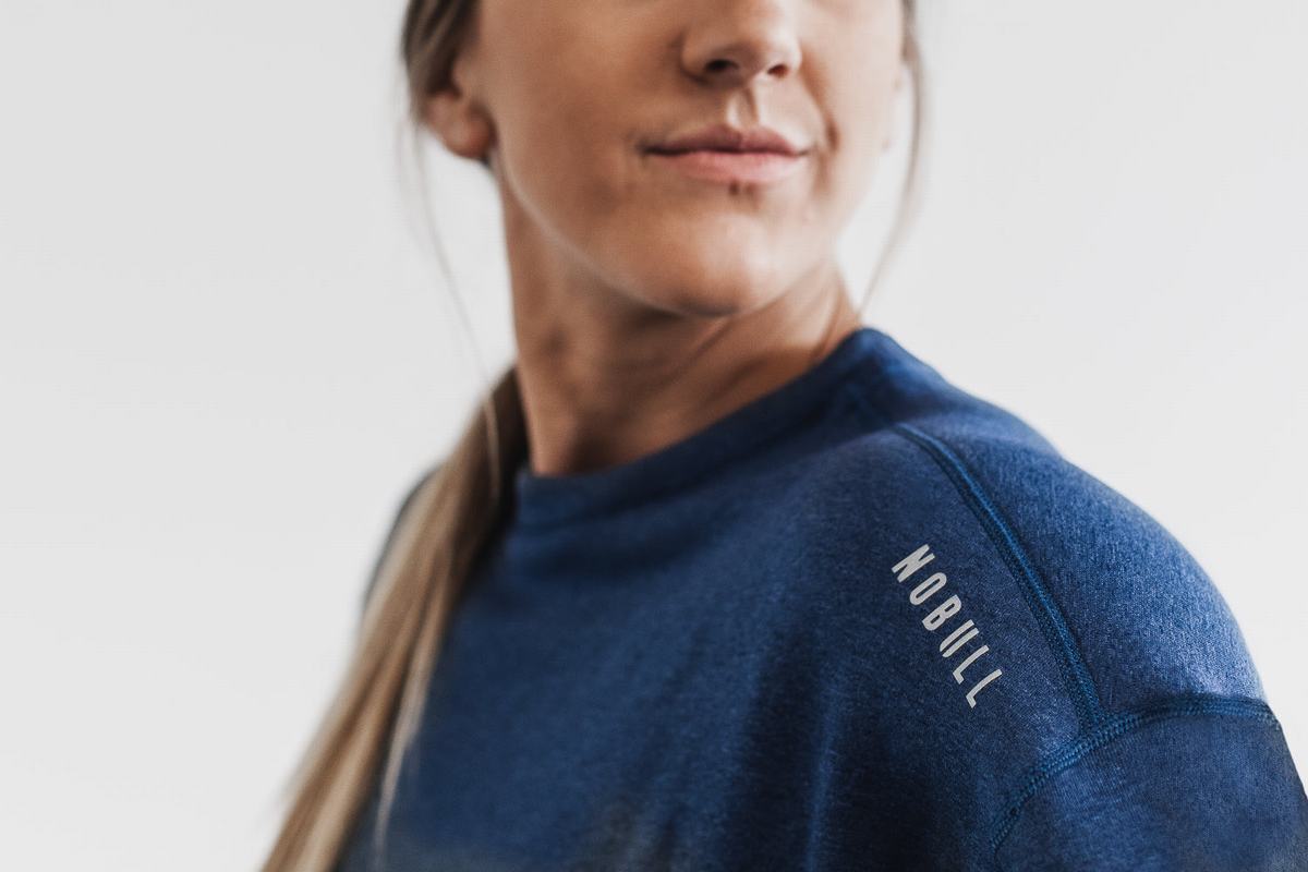 Sweatshirt Nobull Performance Crew Femme Grise Bleu | OL5872910