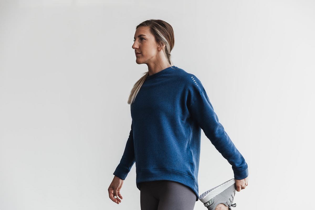 Sweatshirt Nobull Performance Crew Femme Grise Bleu | OL5872910