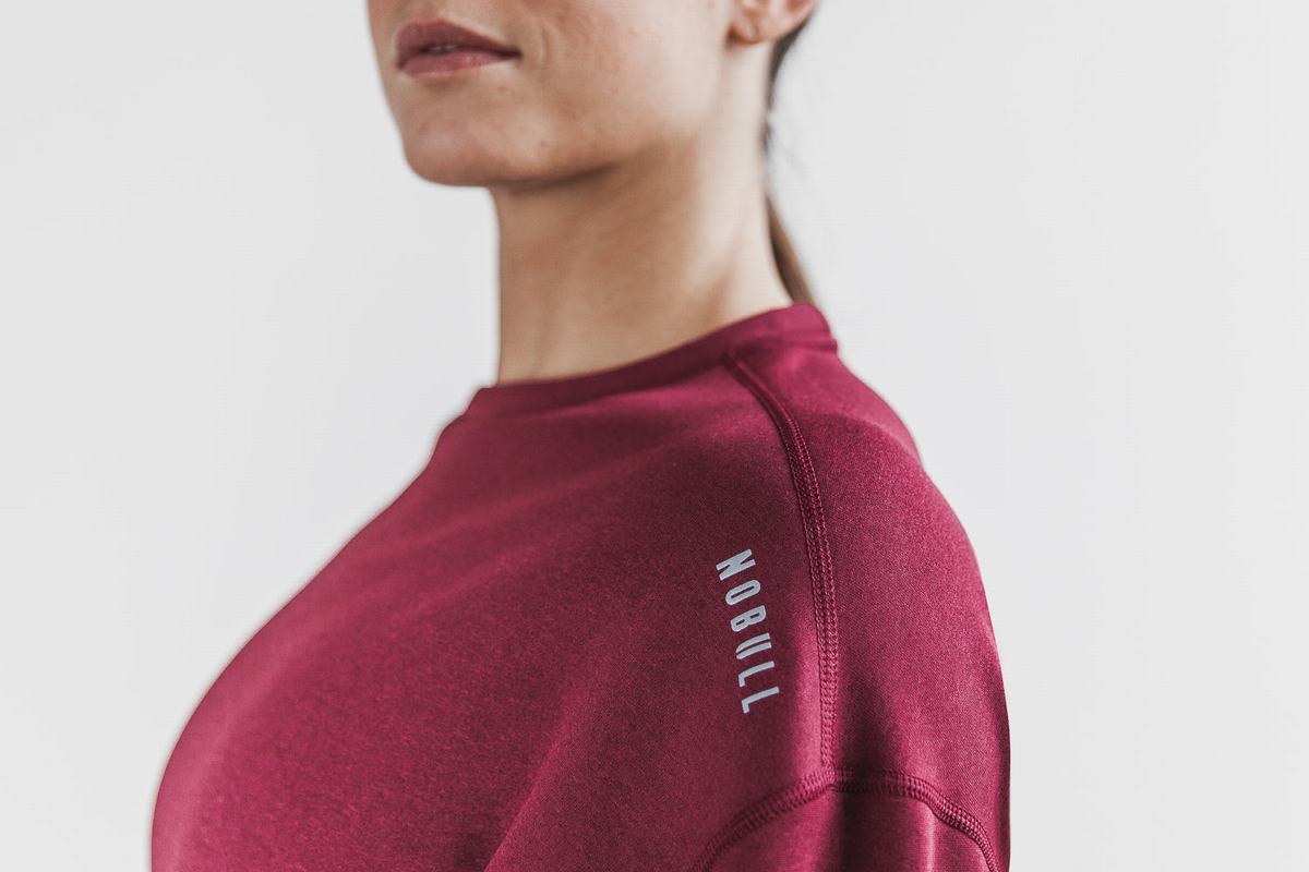 Sweatshirt Nobull Performance Crew Femme Rouge Foncé | RK9841670