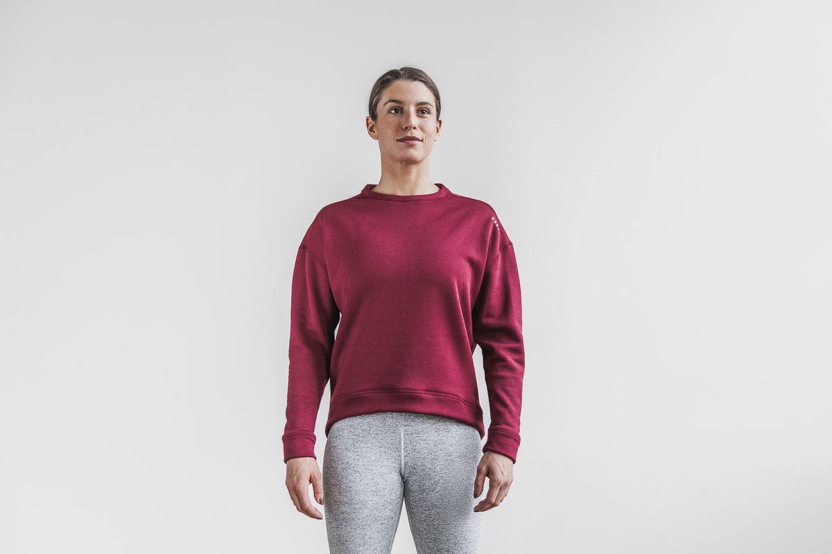 Sweatshirt Nobull Performance Crew Femme Rouge Foncé | RK9841670