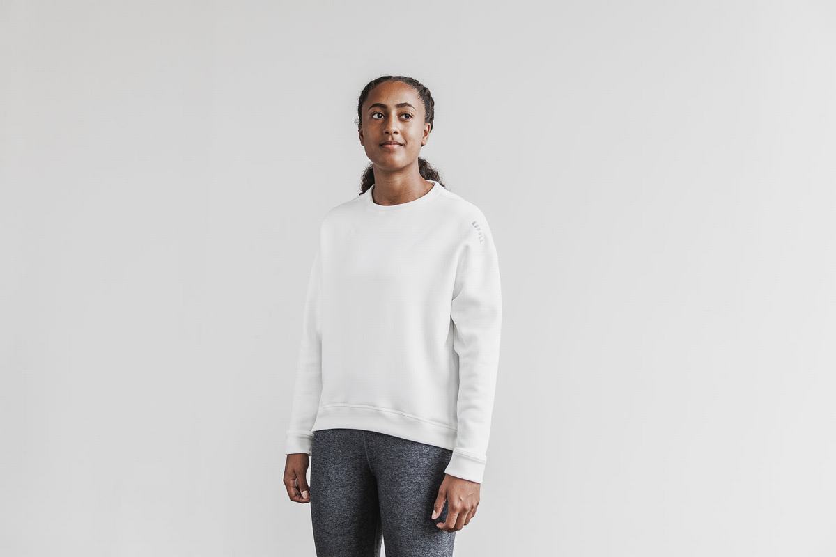Sweatshirt Nobull Performance Crew Femme Blanche | SX2309758