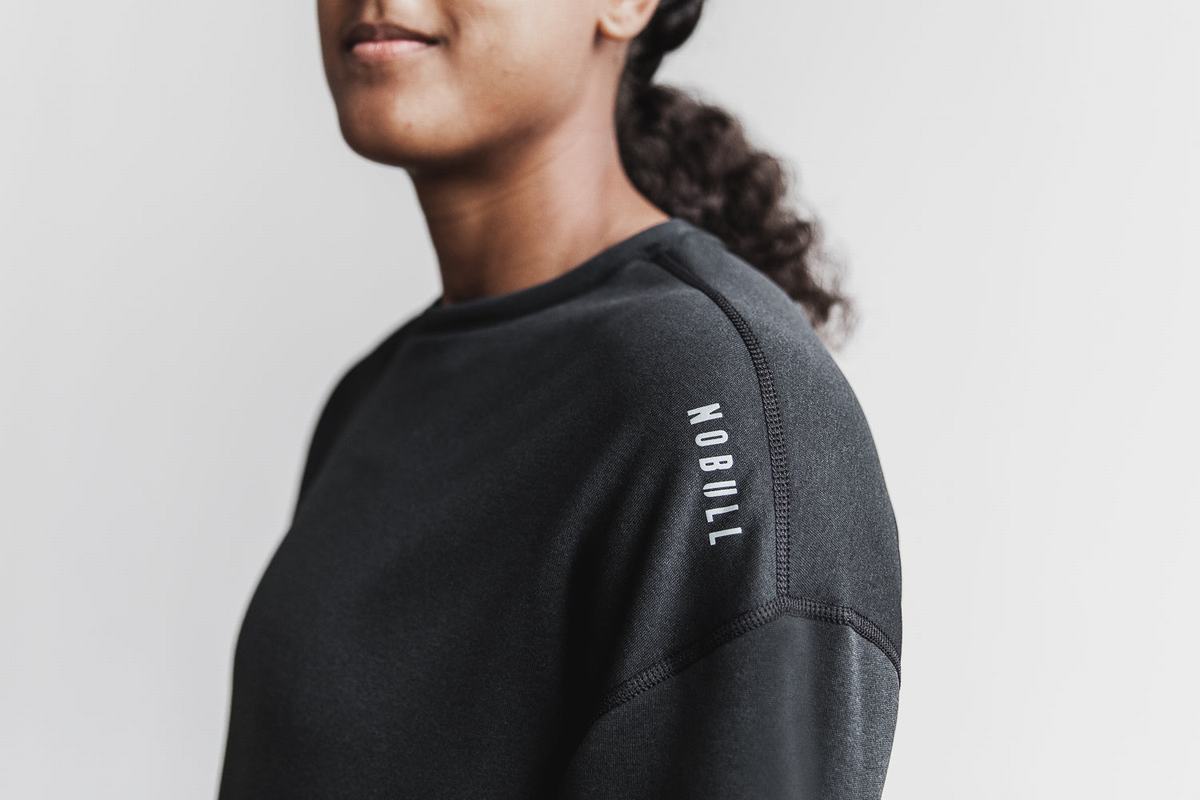 Sweatshirt Nobull Performance Crew Femme Noir | ZC3681759