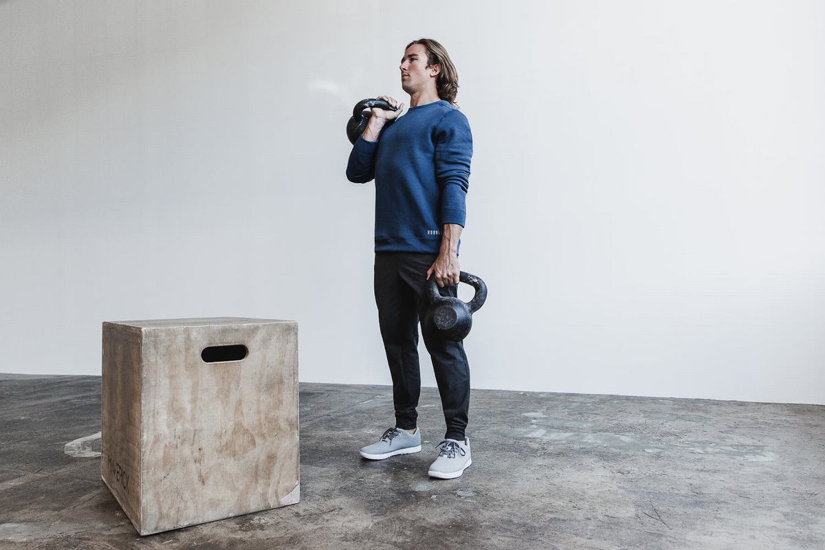 Sweatshirt Nobull Performance Crew Homme Grise Bleu | BU4130792