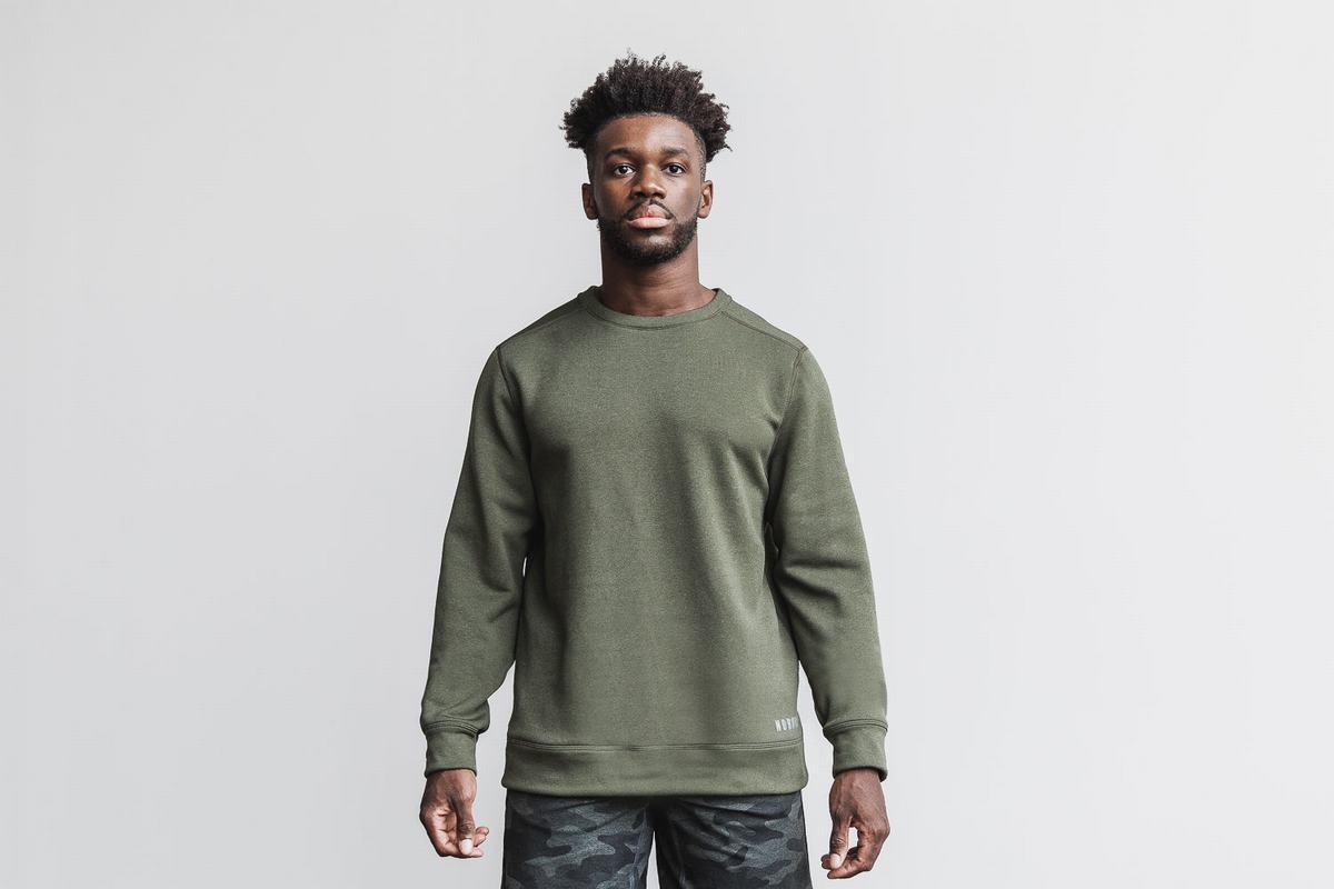 Sweatshirt Nobull Performance Crew Homme Vert | DQ5347168