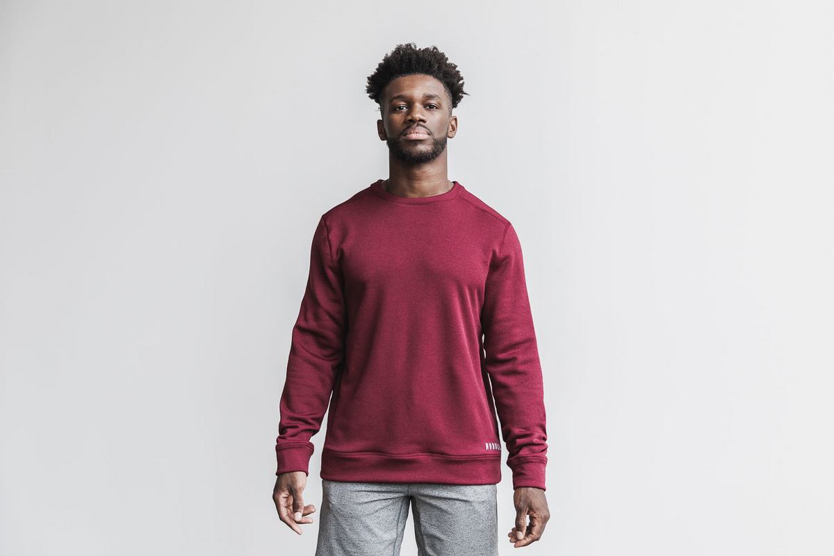 Sweatshirt Nobull Performance Crew Homme Rouge Foncé | PY9480367