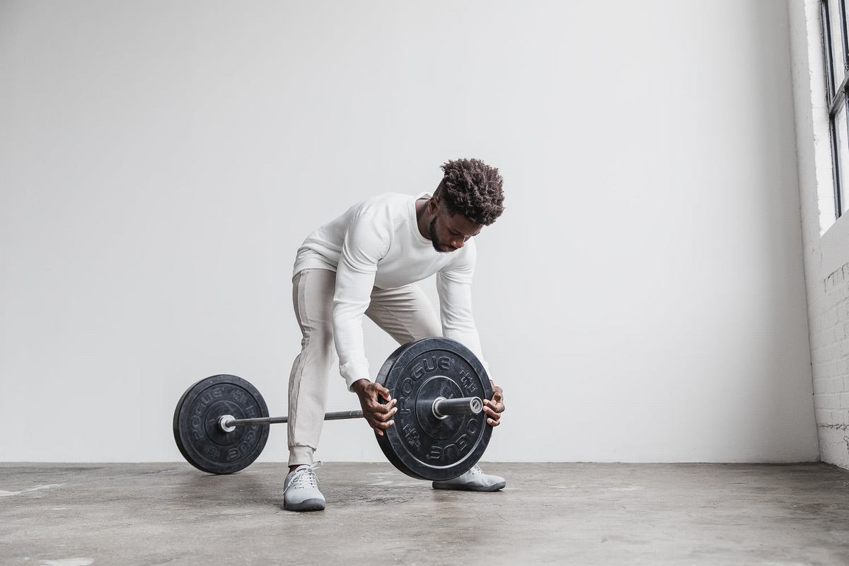 Sweatshirt Nobull Performance Crew Homme Blanche | TJ5463287