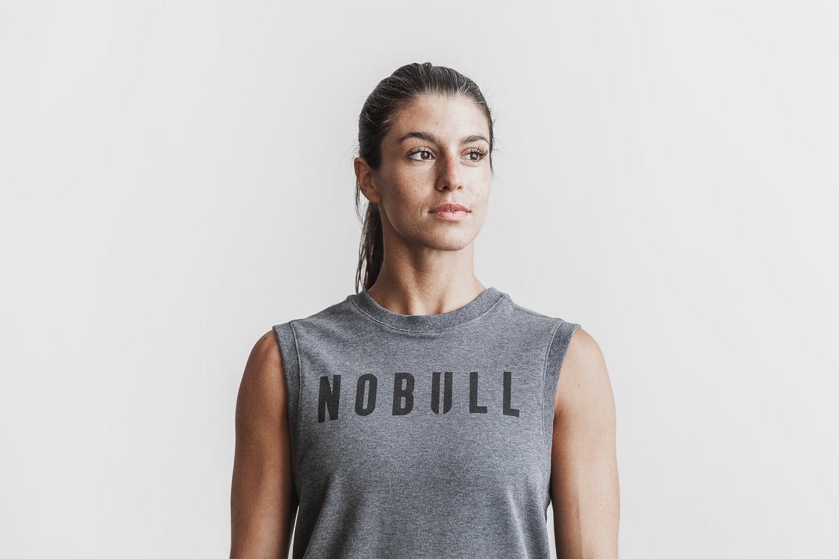 Sweatshirt Nobull Sans Manches Crew Femme Grise | AE6418527