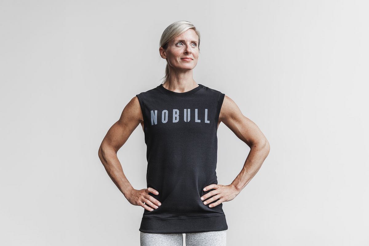 Sweatshirt Nobull Sans Manches Crew Femme Noir | OR2509834