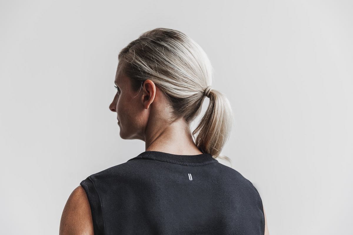 Sweatshirt Nobull Sans Manches Crew Femme Noir | OR2509834