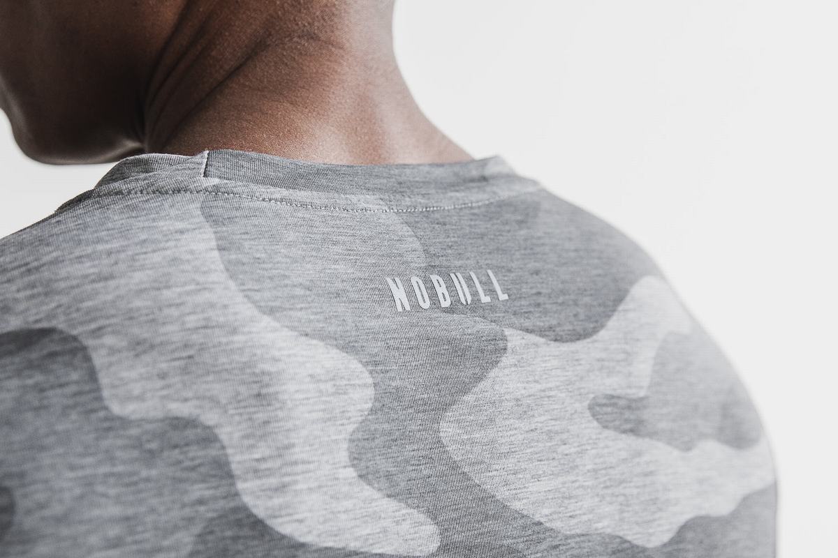 T-Shirt Manche Longue Nobull Crossfit® Femme Grise Camouflage | GL6735418