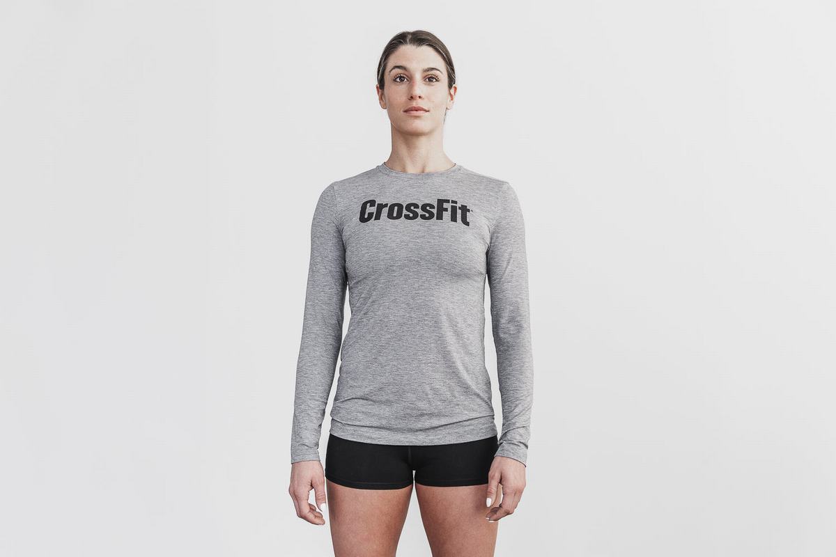 T-Shirt Manche Longue Nobull Crossfit® Femme Grise | UT6097158