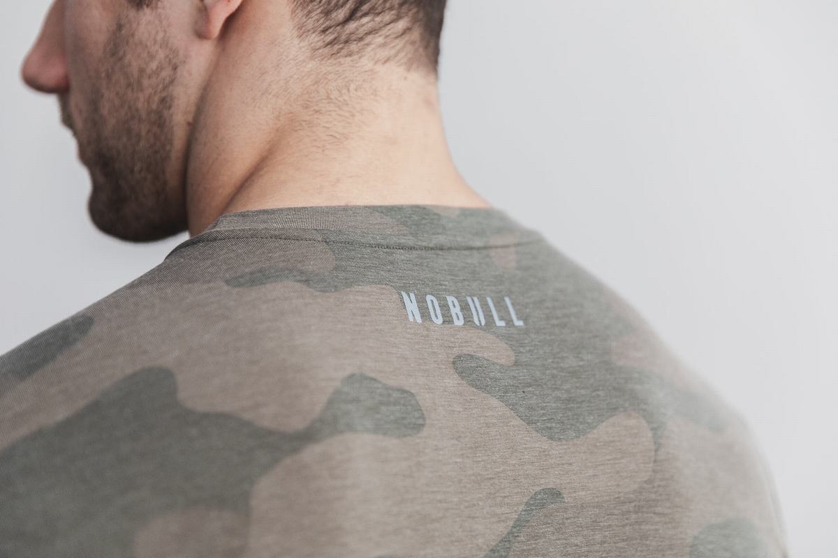 T-Shirt Manche Longue Nobull Crossfit® Homme Vert Camouflage | HY4963025
