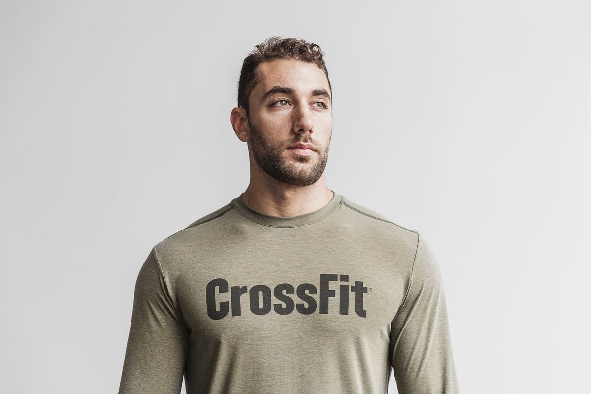 T-Shirt Manche Longue Nobull Crossfit® Homme Vert | KB9537021