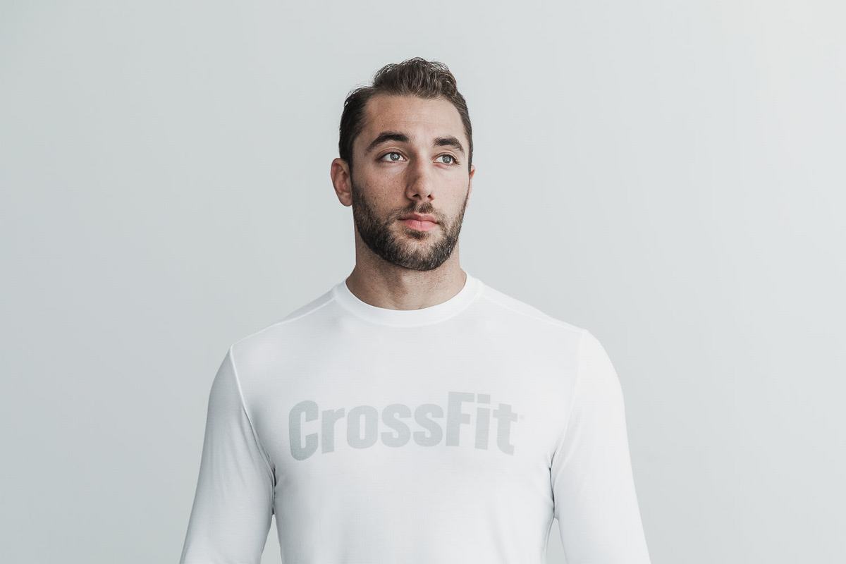 T-Shirt Manche Longue Nobull Crossfit® Homme Blanche | VS5672491