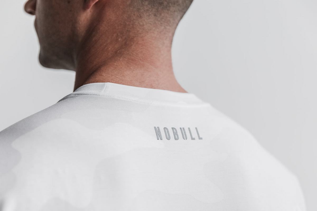 T-Shirt Manche Longue Nobull Crossfit® Homme Blanche Camouflage | WX4935108