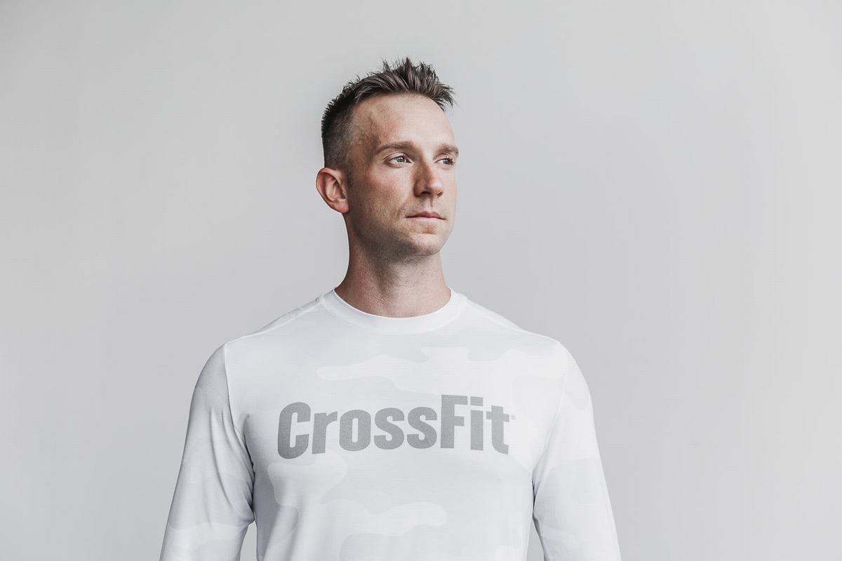 T-Shirt Manche Longue Nobull Crossfit® Homme Blanche Camouflage | WX4935108