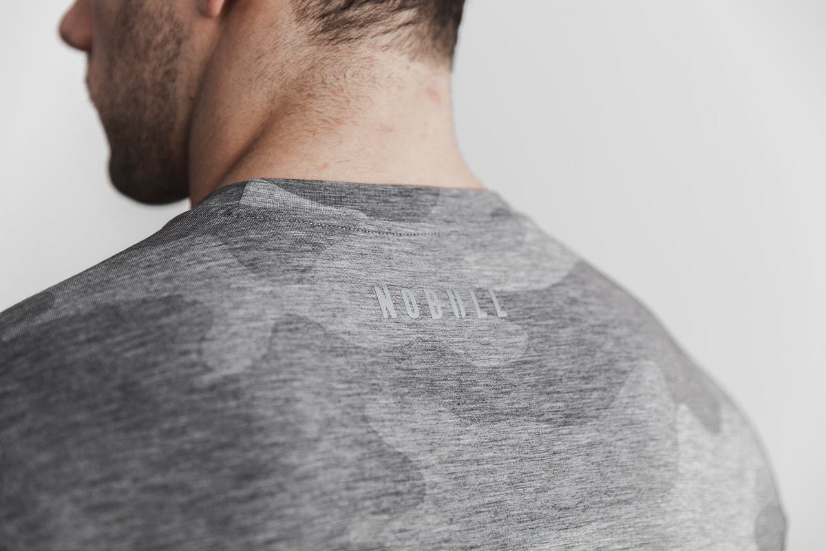 T-Shirt Manche Longue Nobull Crossfit® Homme Grise Camouflage | ZH7608423
