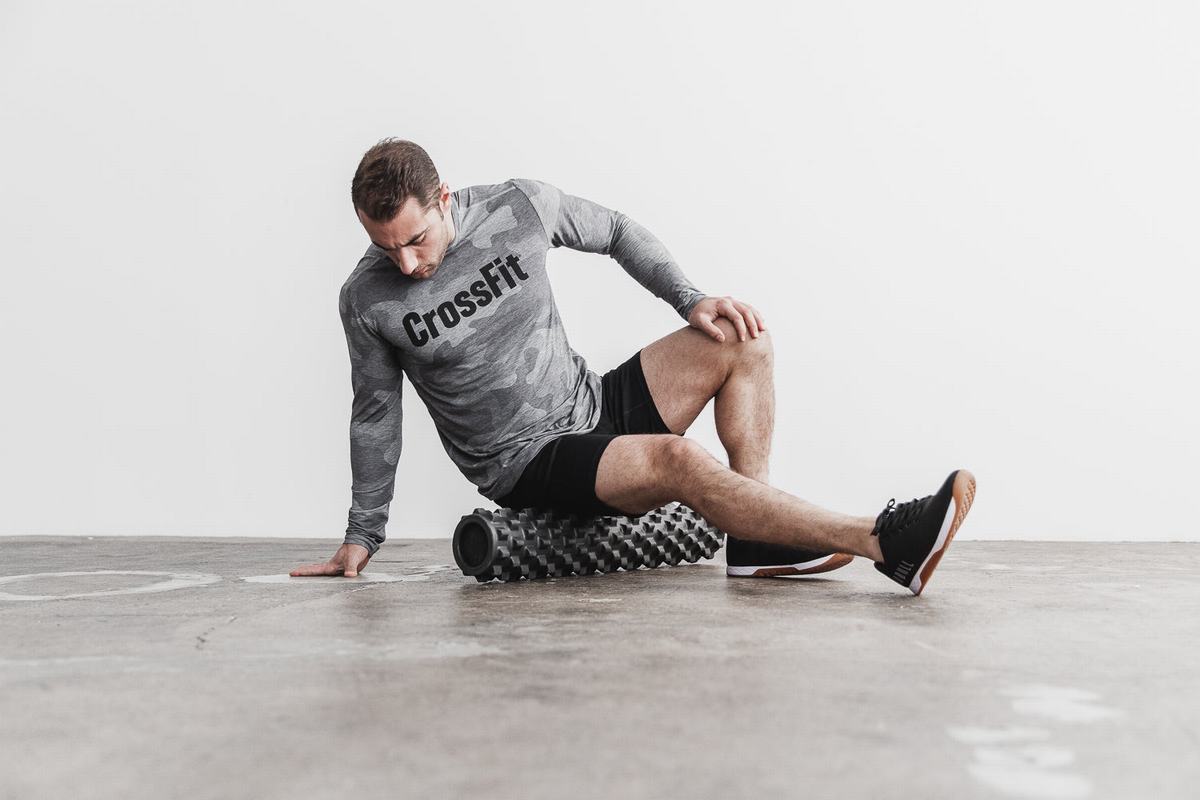T-Shirt Manche Longue Nobull Crossfit® Homme Grise Camouflage | ZH7608423