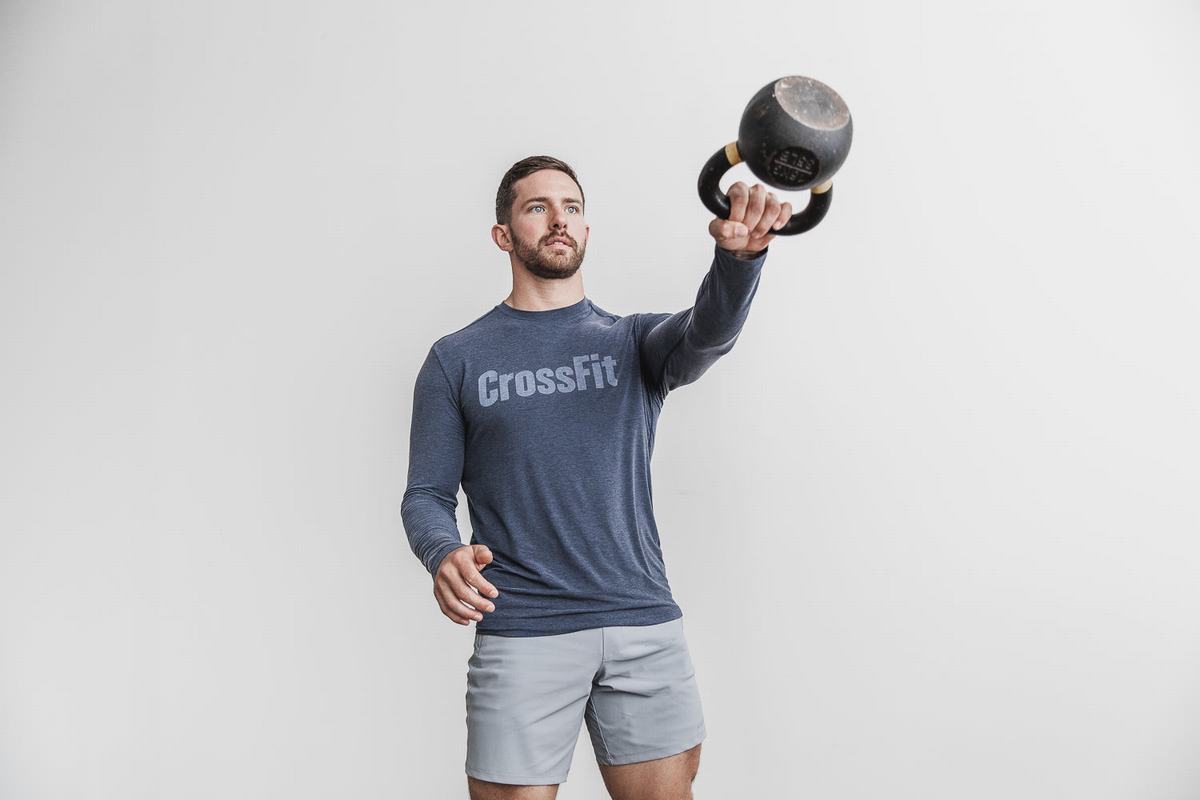 T-Shirt Manche Longue Nobull Crossfit® Homme Bleu Marine | ZY3897465