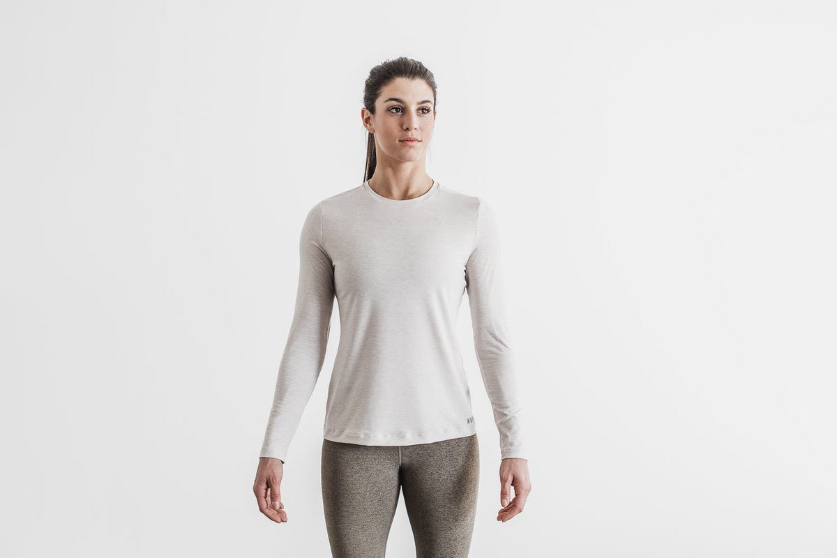 T-Shirt Manche Longue Nobull Femme Beige | JV1973540