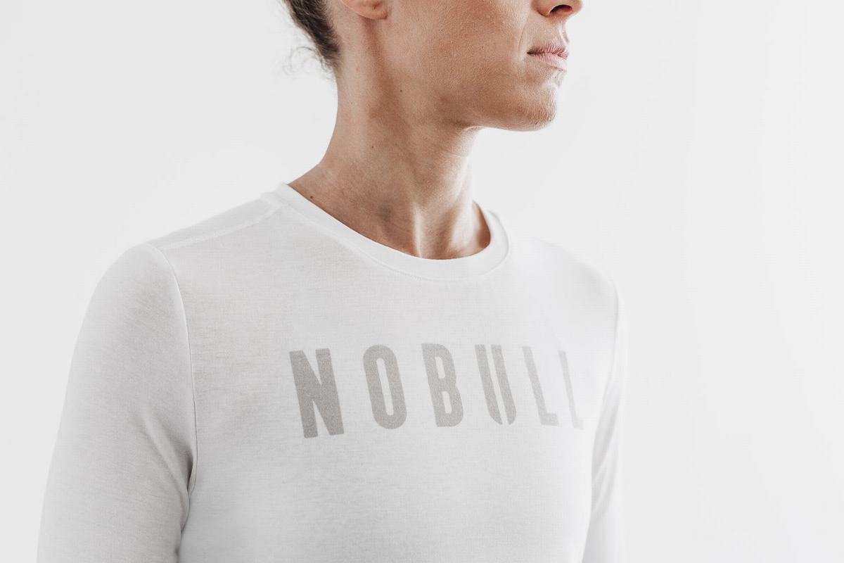 T-Shirt Manche Longue Nobull Femme Blanche | IQ3671928