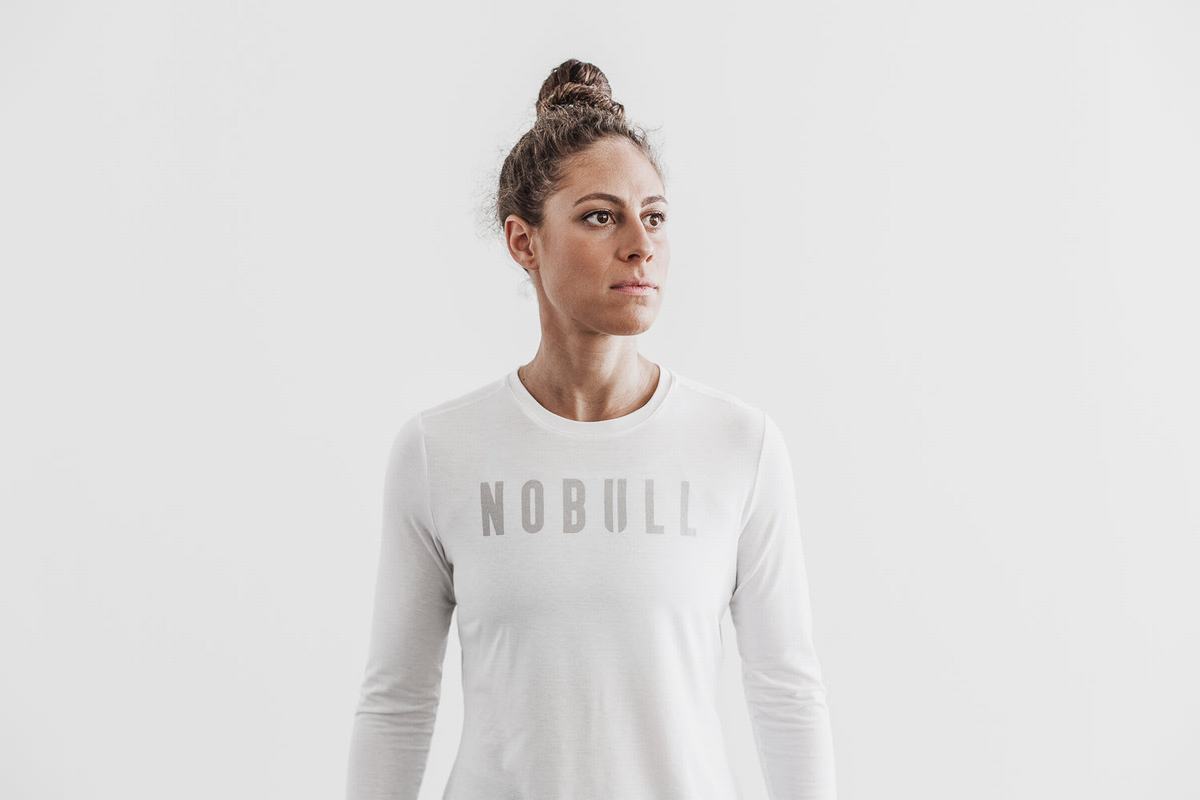 T-Shirt Manche Longue Nobull Femme Blanche | IQ3671928