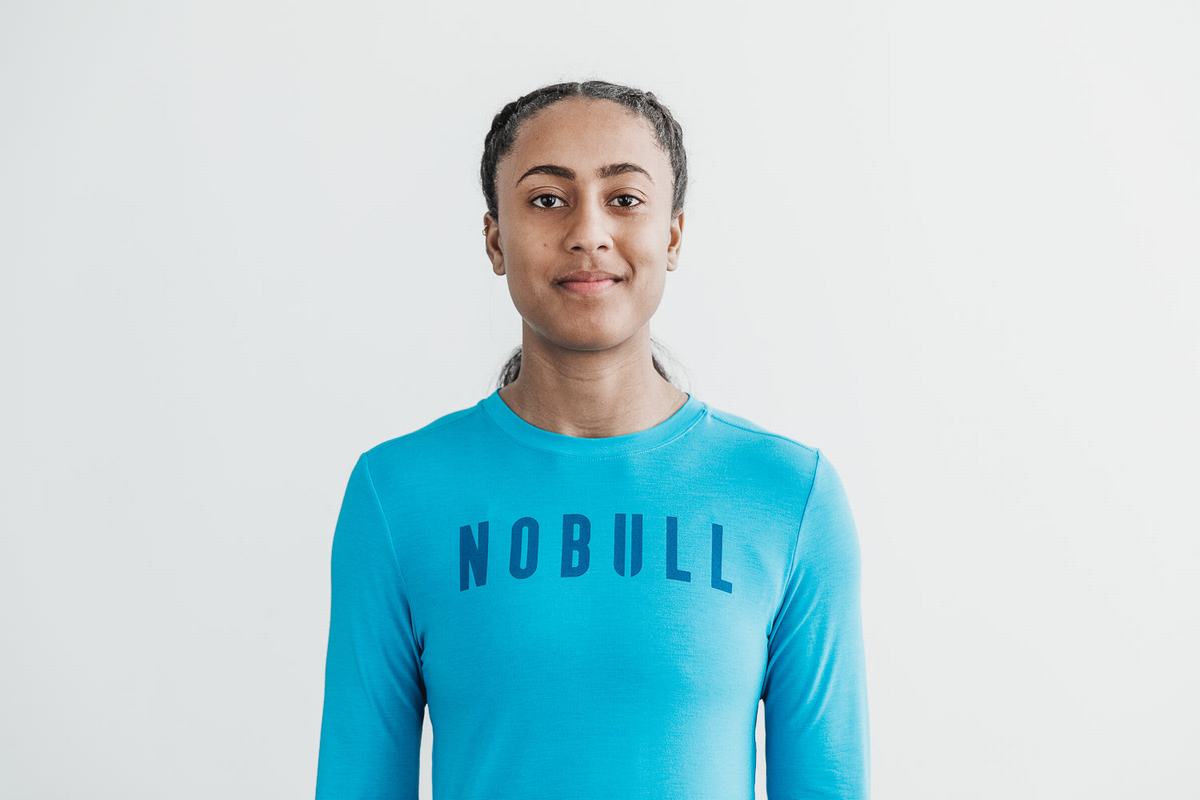 T-Shirt Manche Longue Nobull Femme Bleu | AN8142760