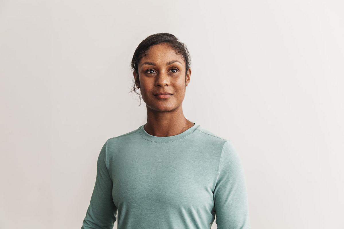 T-Shirt Manche Longue Nobull Femme Bleu | SO1836407