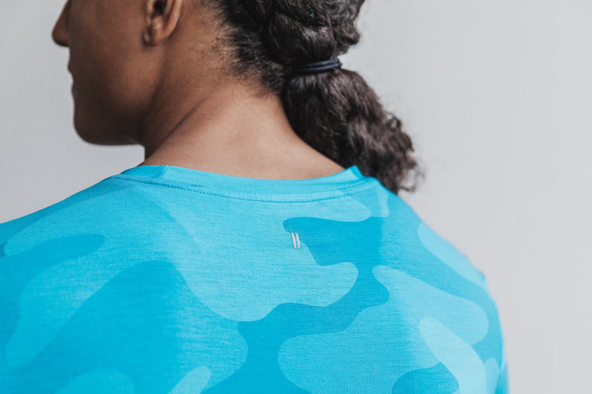 T-Shirt Manche Longue Nobull Femme Bleu Camouflage | ZW5319670