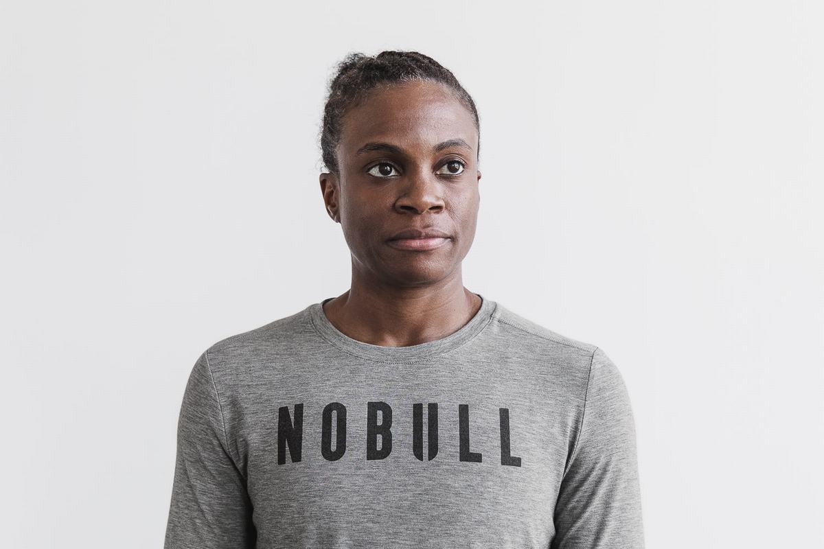 T-Shirt Manche Longue Nobull Femme Grise | NW7102486