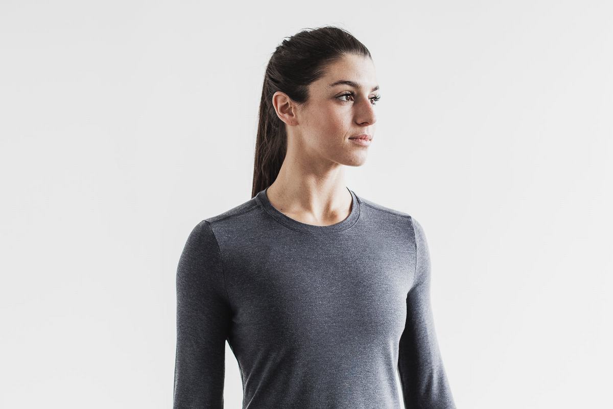 T-Shirt Manche Longue Nobull Femme Grise Foncé | RJ8491760