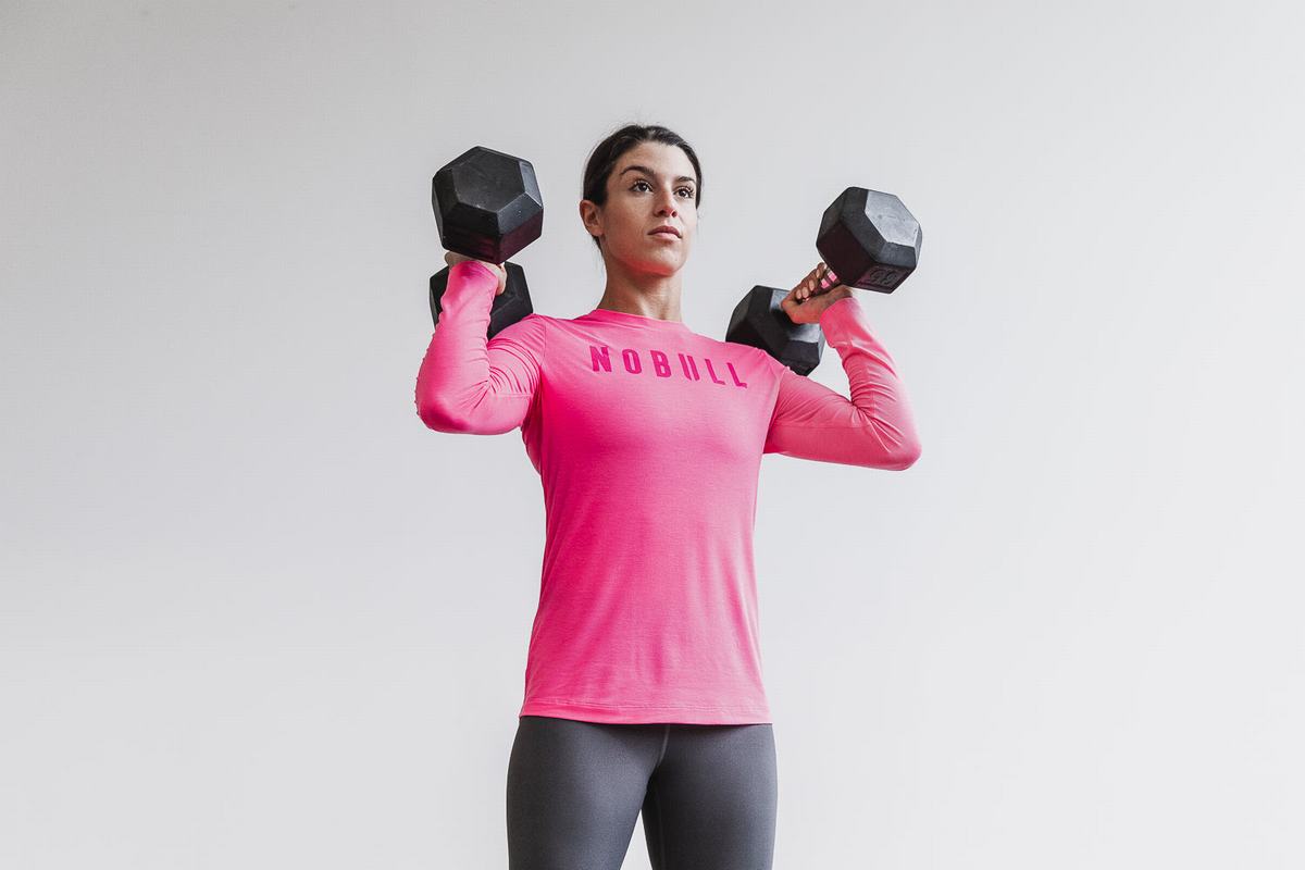 T-Shirt Manche Longue Nobull Femme Rose | IG8514067