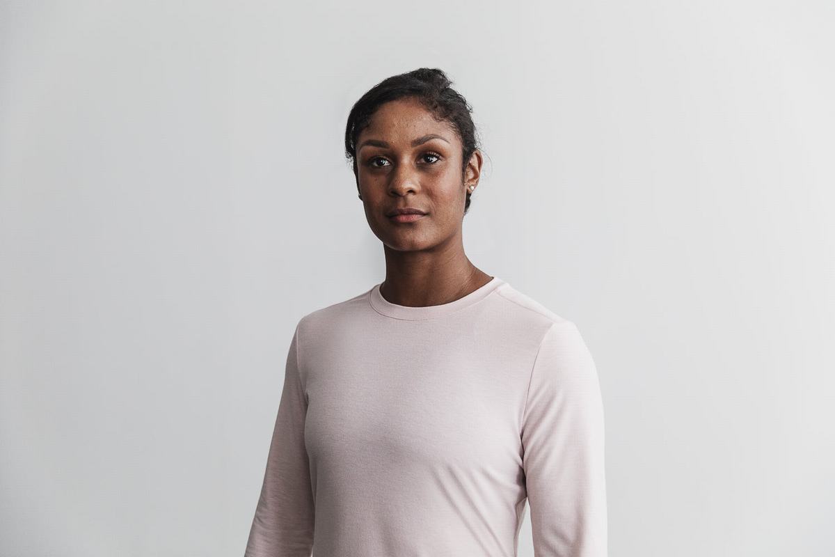 T-Shirt Manche Longue Nobull Femme Rose | SY0942387