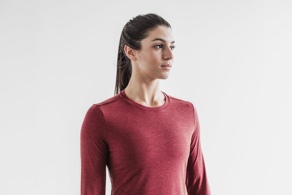 T-Shirt Manche Longue Nobull Femme Rouge | QD8657934