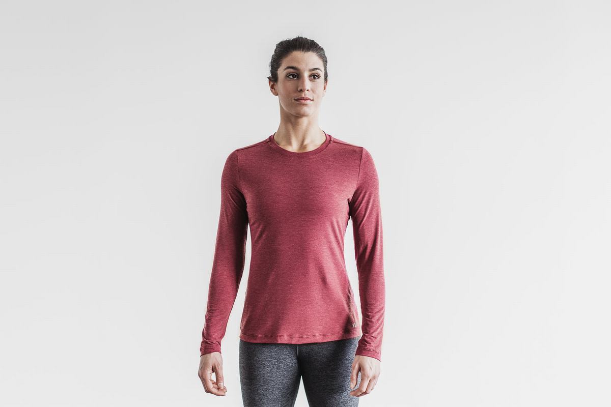 T-Shirt Manche Longue Nobull Femme Rouge | QD8657934