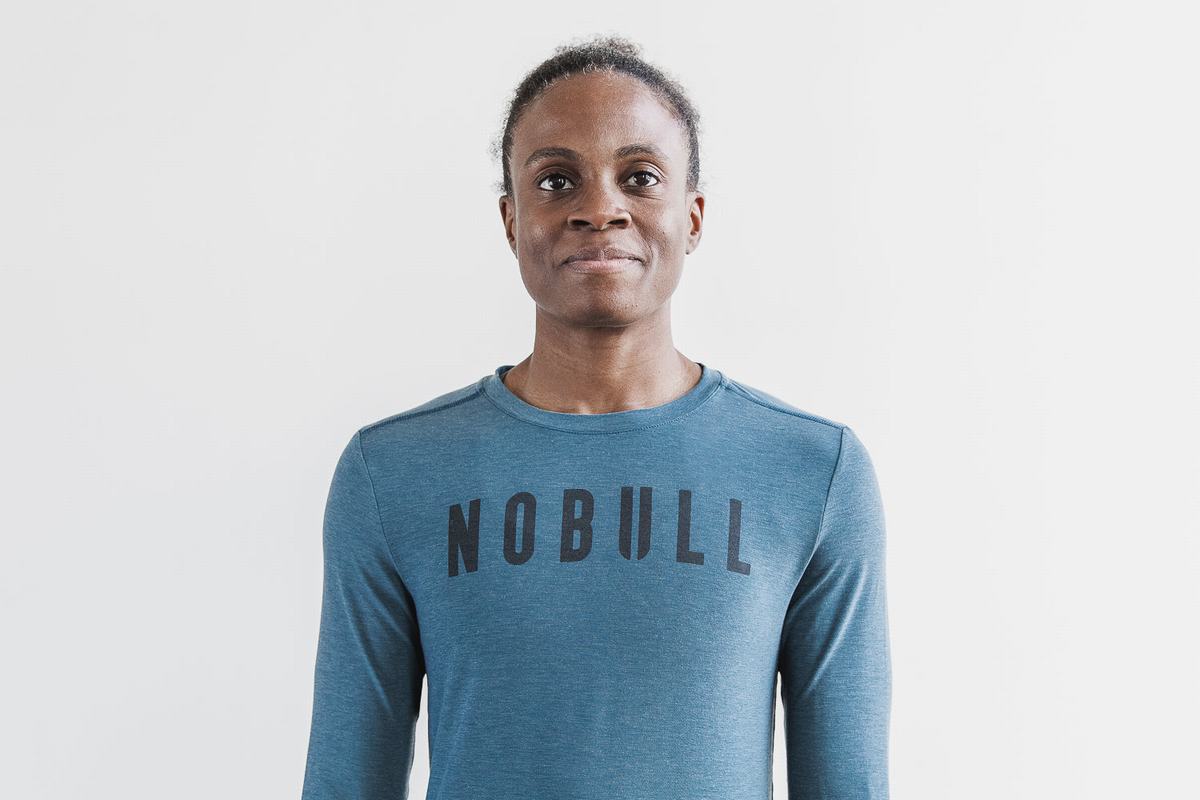 T-Shirt Manche Longue Nobull Femme Turquoise Foncé | VL2697485