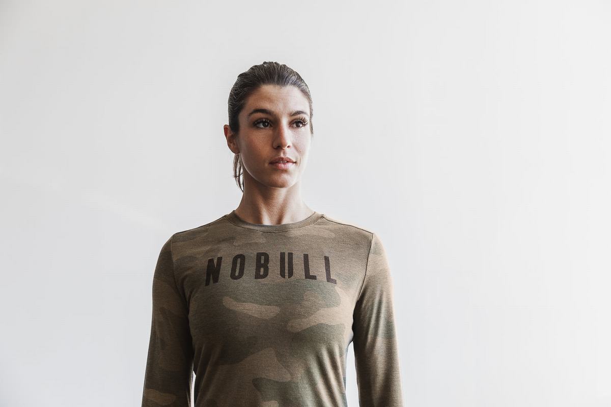 T-Shirt Manche Longue Nobull Femme Vert Camouflage | HS9184605