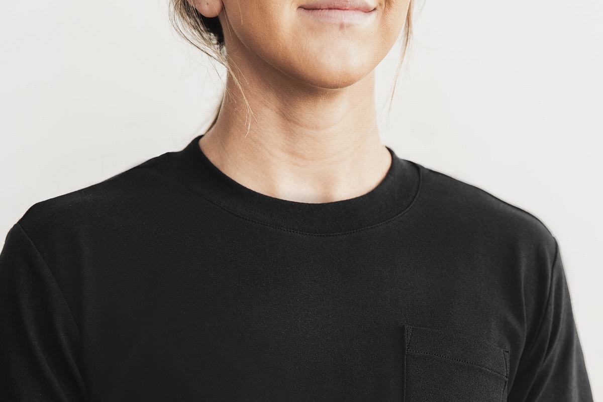 T-Shirt Manche Longue Nobull Heavyweight Pocket Boxy Femme Noir | NE2918405