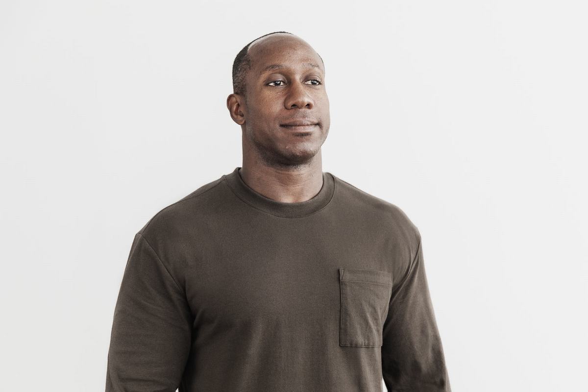 T-Shirt Manche Longue Nobull Heavyweight Pocket Homme Chocolat | TM5342816