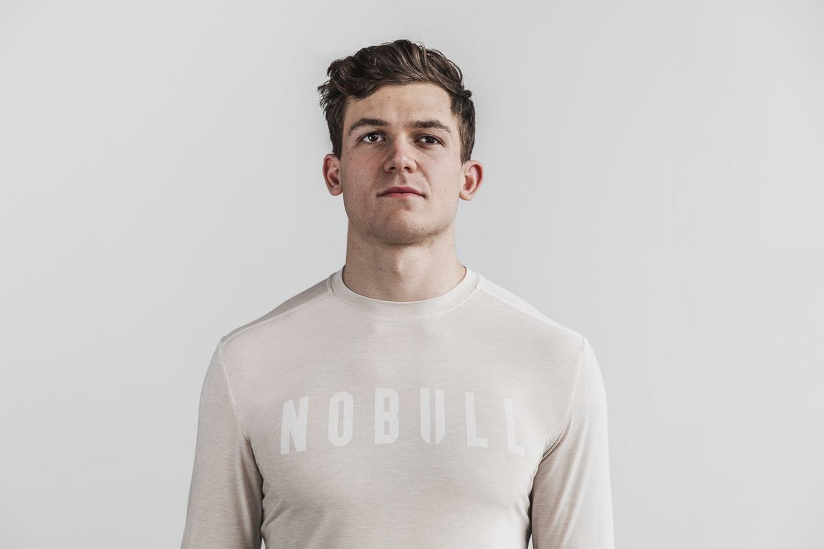 T-Shirt Manche Longue Nobull Homme Beige | GH0435182