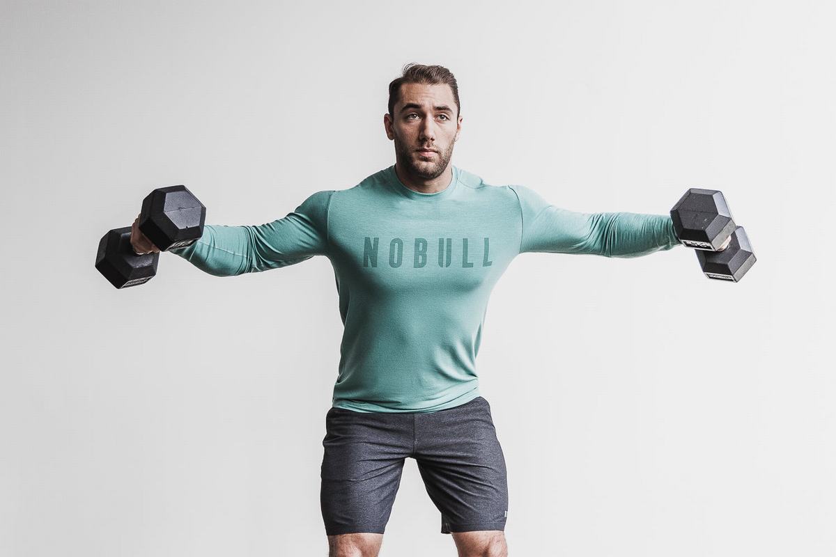 T-Shirt Manche Longue Nobull Homme Bleu | KZ0591238