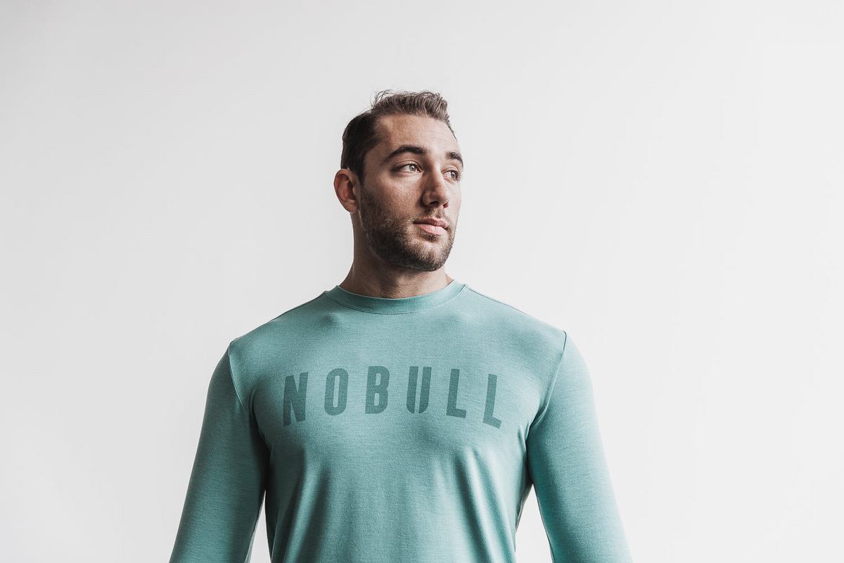 T-Shirt Manche Longue Nobull Homme Bleu | KZ0591238