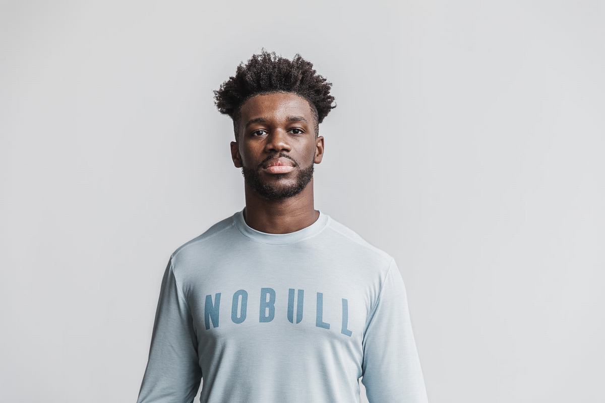 T-Shirt Manche Longue Nobull Homme Bleu | VM1402536