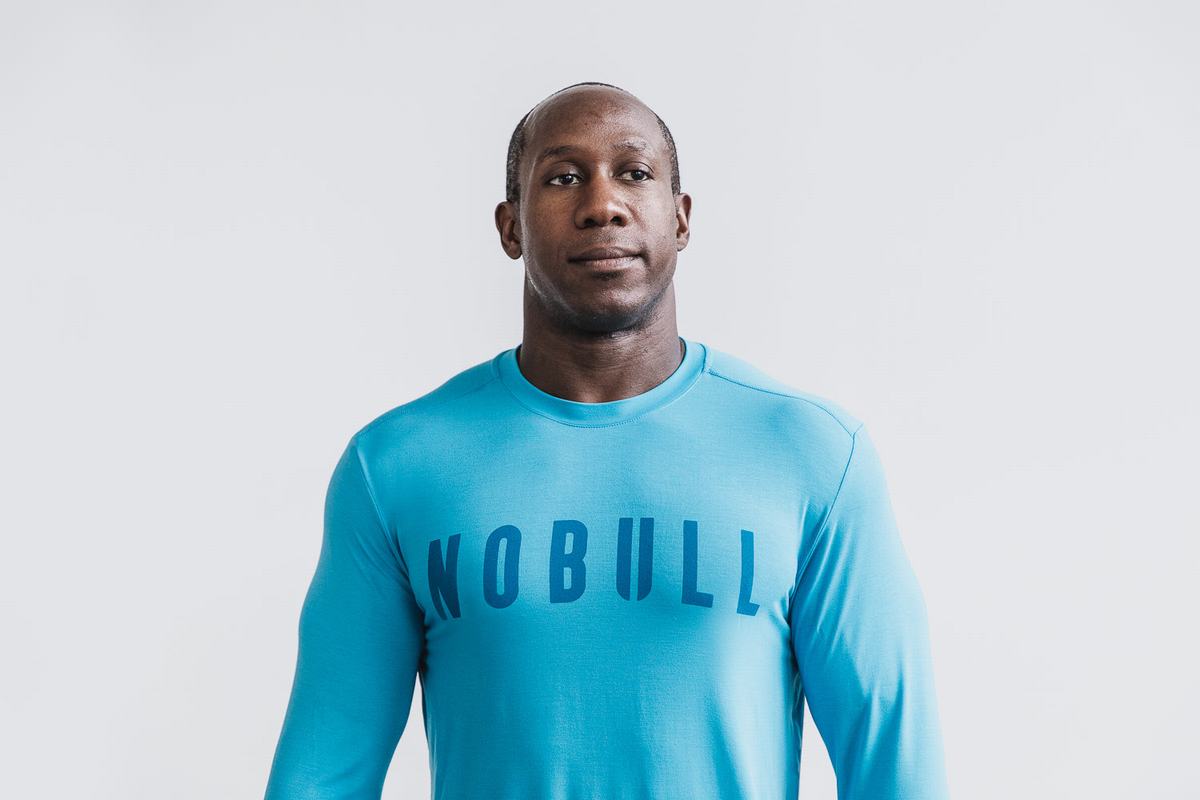T-Shirt Manche Longue Nobull Homme Bleu | WF2784906