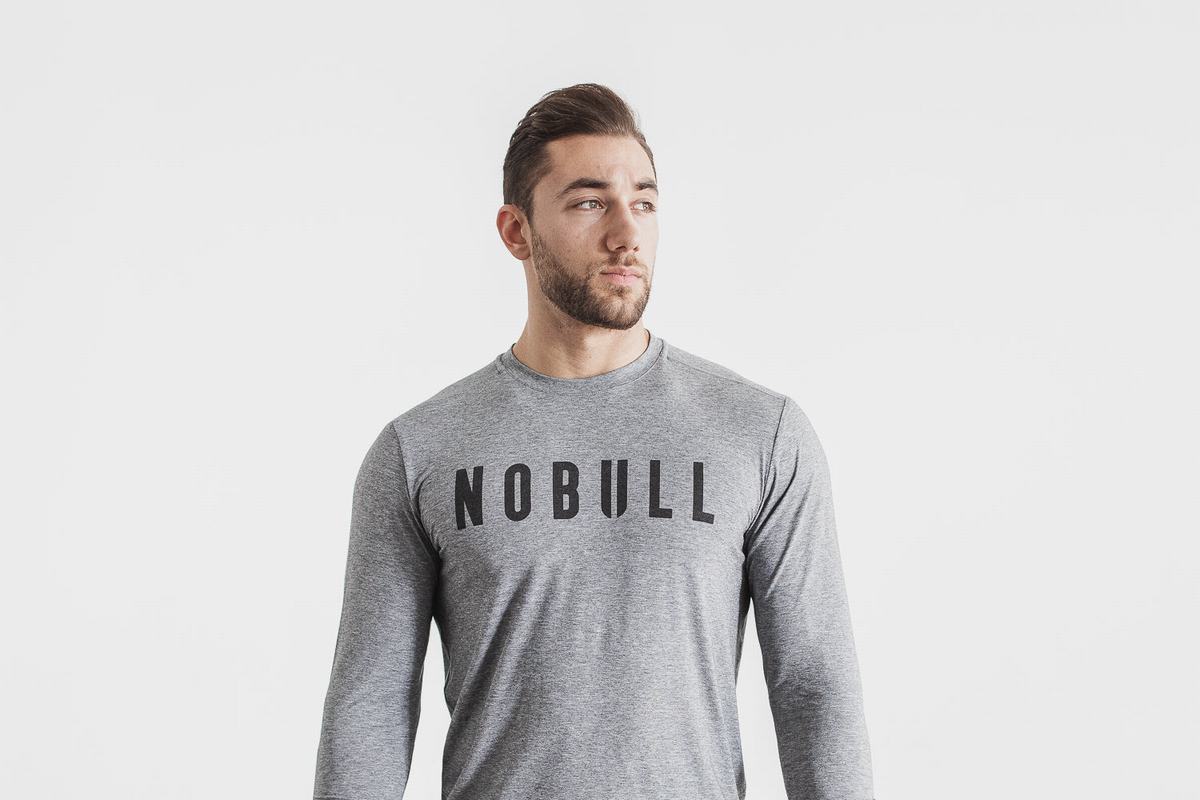 T-Shirt Manche Longue Nobull Homme Grise | IP9841562