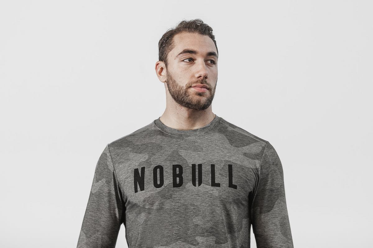 T-Shirt Manche Longue Nobull Homme Grise Camouflage | UV6457193
