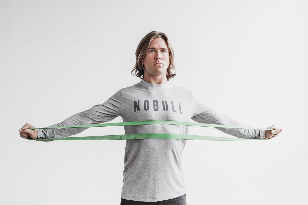 T-Shirt Manche Longue Nobull Homme Grise Clair | ZX6937208