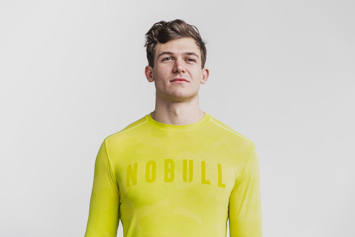 T-Shirt Manche Longue Nobull Homme Jaune Camouflage | BH1403978